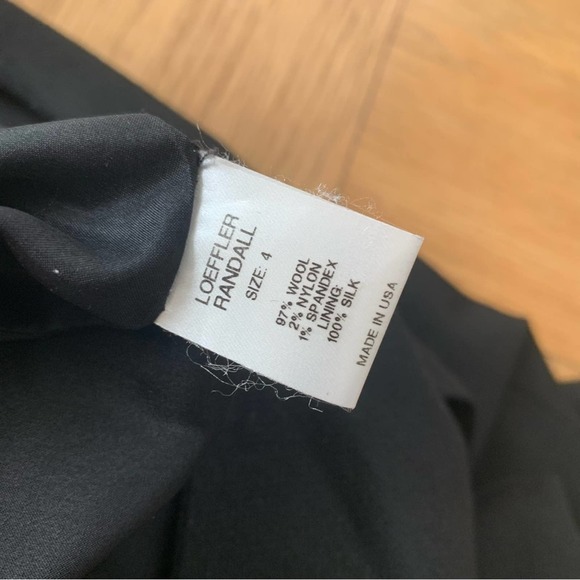 Loeffler Randall 4 Wool Silk Romper Black Pleated Pockets - Picture 6 of 10